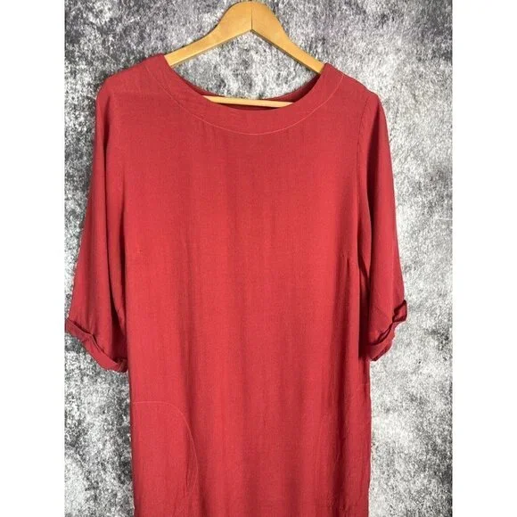 Anthropologie Holding Horses Dress Women’s Small Petite Terracotta lagenlook - Picture 2 of 12